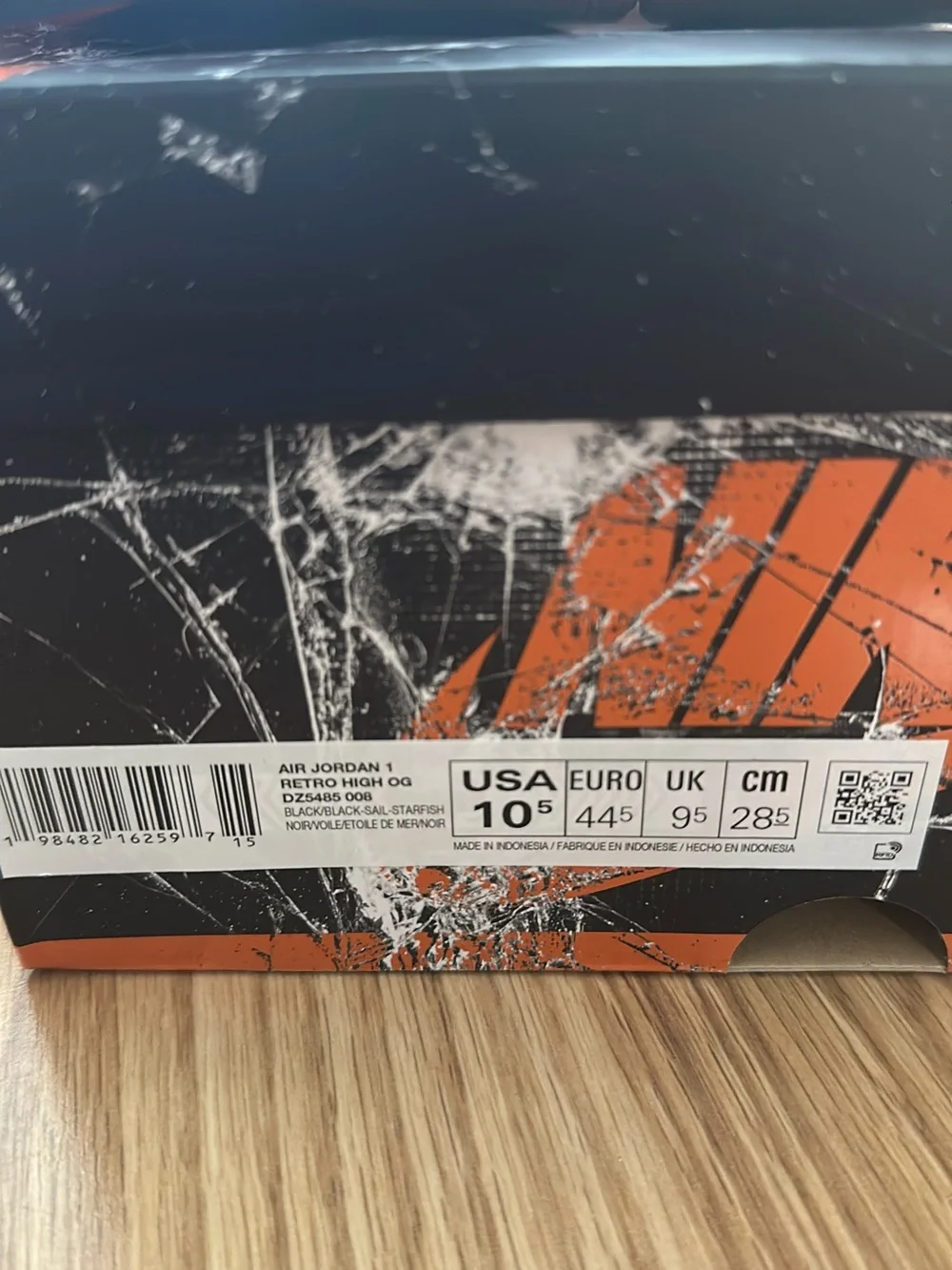 Nike Air Jordan 1 High Black Orange White Men's Sneakers